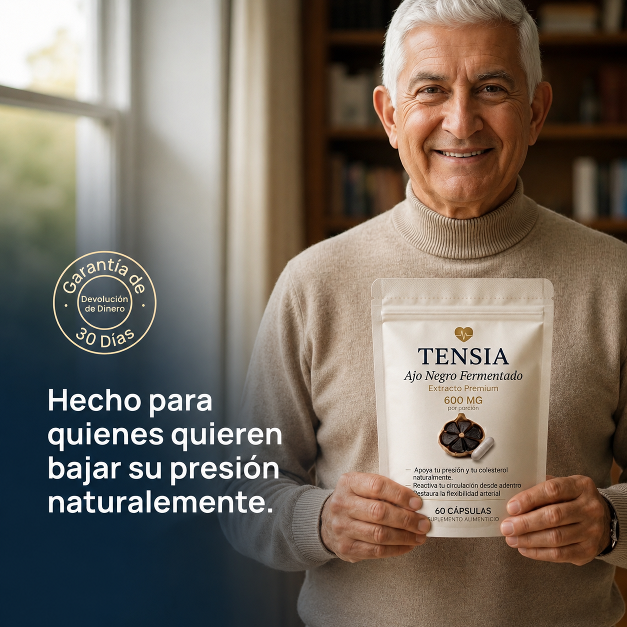 TENSIA™ Cápsulas de Ajo Negro | Reduce la Presión Arterial de Forma Natural